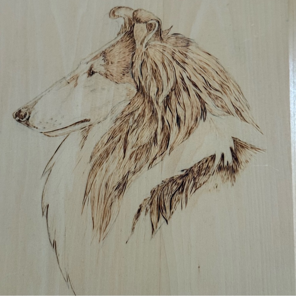Wooden Collie Art Plaque by Murray - Picture 4 of 8